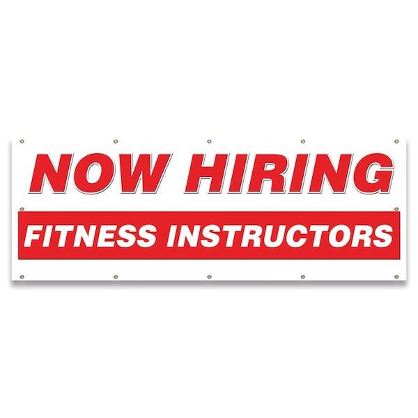 Now Hiring Fitness Instructors Banner Apply Inside Accepting Application Single Sided